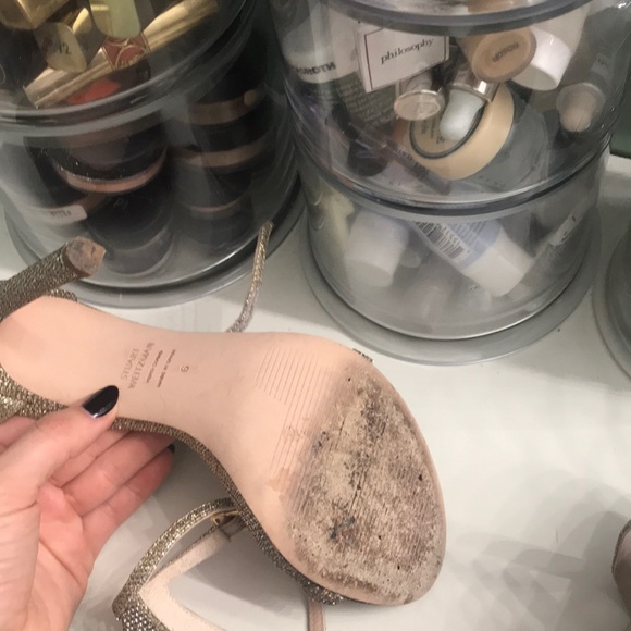 Stuart Weitzman Nudist Lamé Sandals - Picture 6 of 8